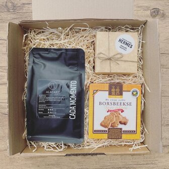 Koffiepauze geschenkpakket bovenaanzicht