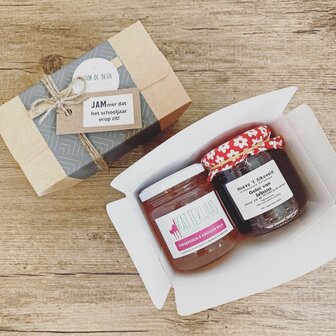 JAMmer in de geschenkverpakking voor de meester