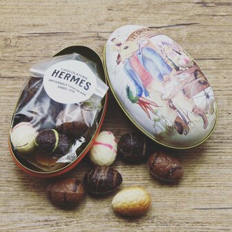 Chocolaterie Hermes Paaseitjes in blik (100g)