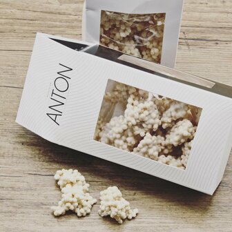 Chocolatier Anton Gepofte rijst met witte chocolade (120g)