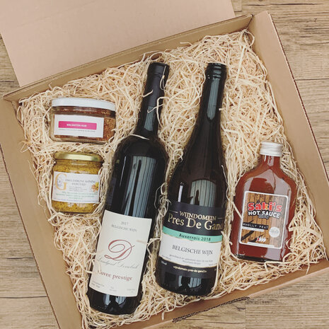Geschenkpakket BBQ box met wijn