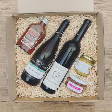 Geschenkpakket BBQ box met wijn