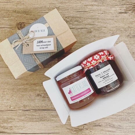 JAMmer in de geschenkverpakking voor de meester