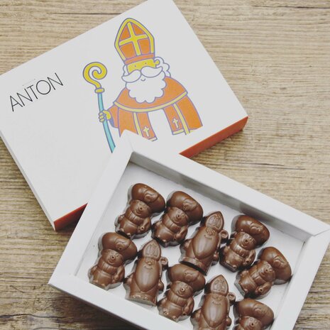 Anton Sint en Piet pralines in luxe doosje (10 stuks)