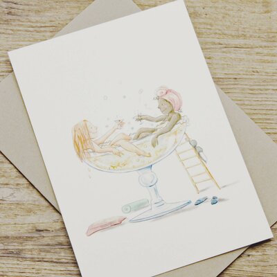 Eva Tack Wenskaart Bubbels