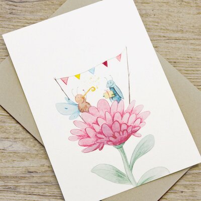 Eva Tack Wenskaart Bloemknopfeestje